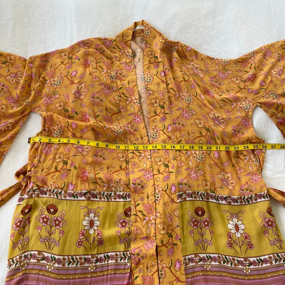 Spell And The Gypsy Collective Portobello Road Kimono Floral Yellow Robe, Small - Picture 11 of 16
